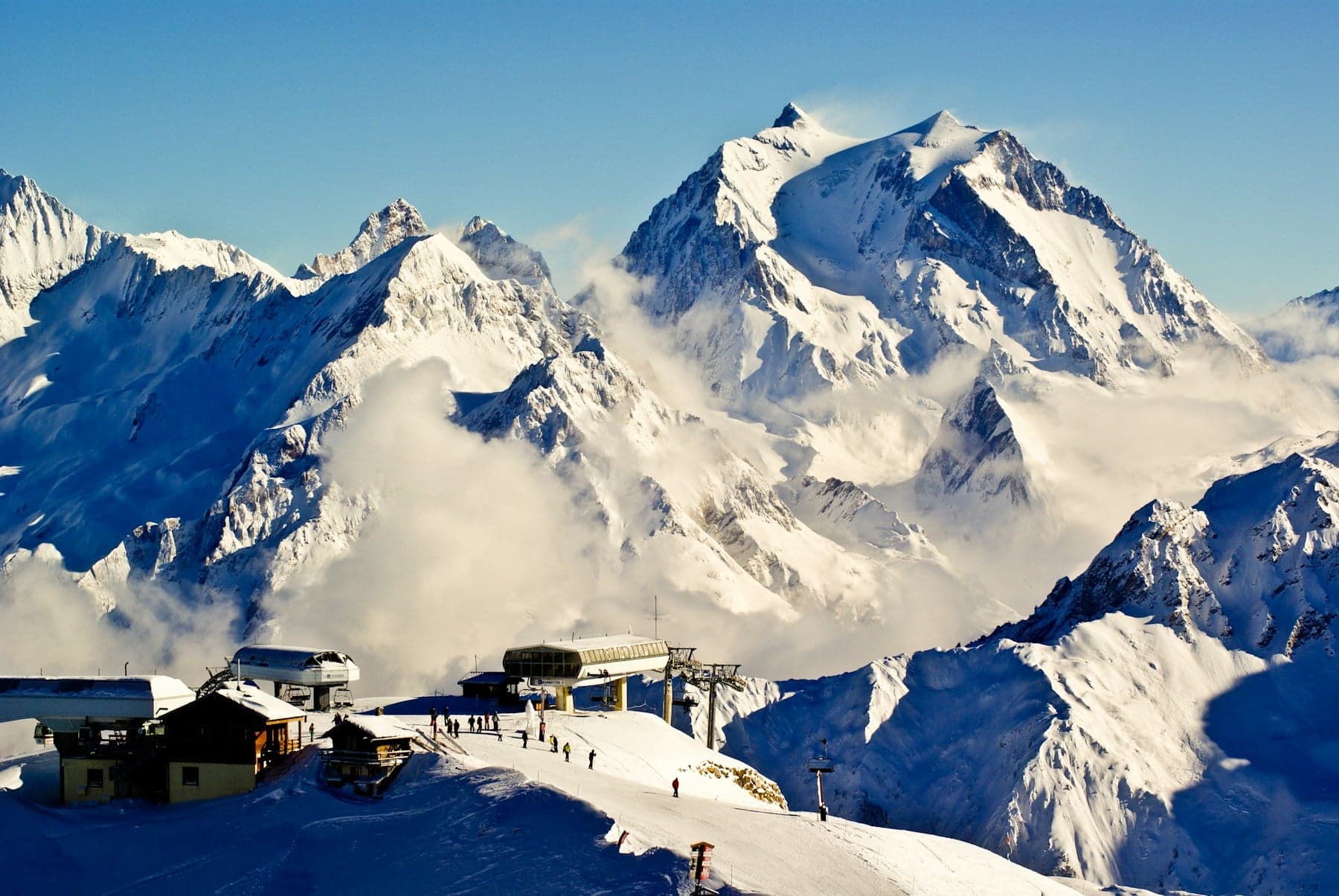 Snow-covered mountains above Courchevel