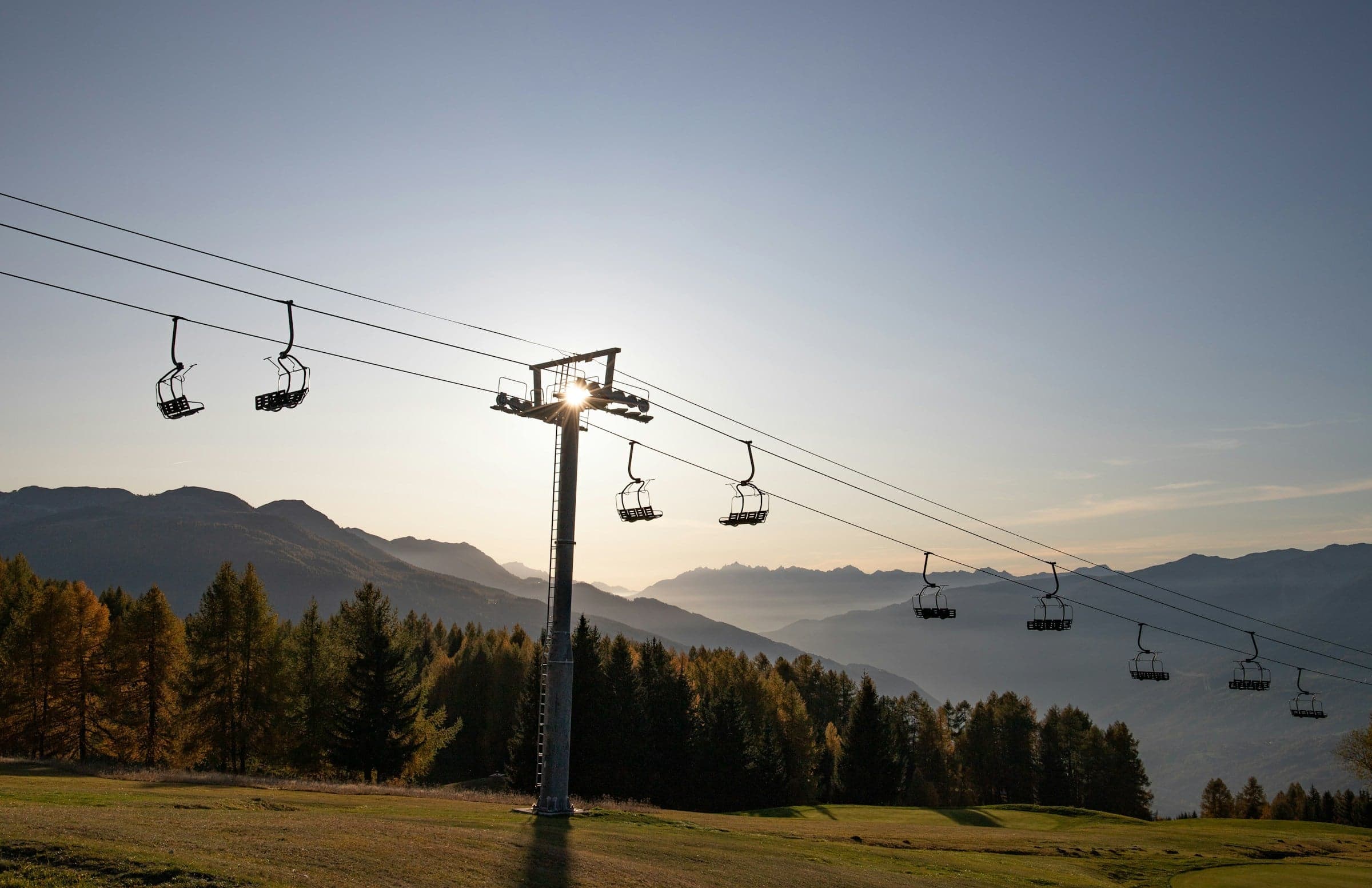 A chairlift above Les Arcs in the Tarentaise valley