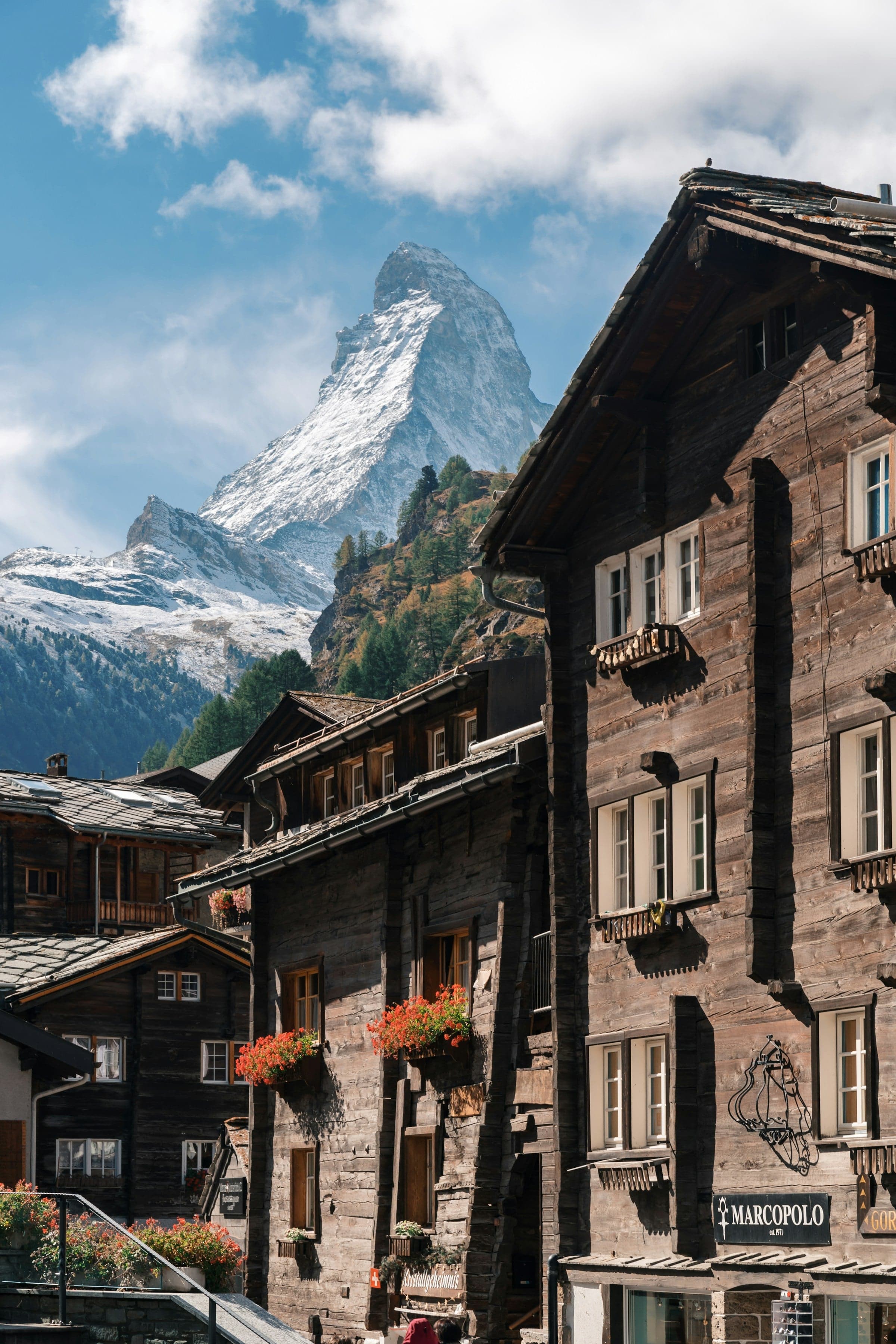 View of the Matterhorn from Zermatt village