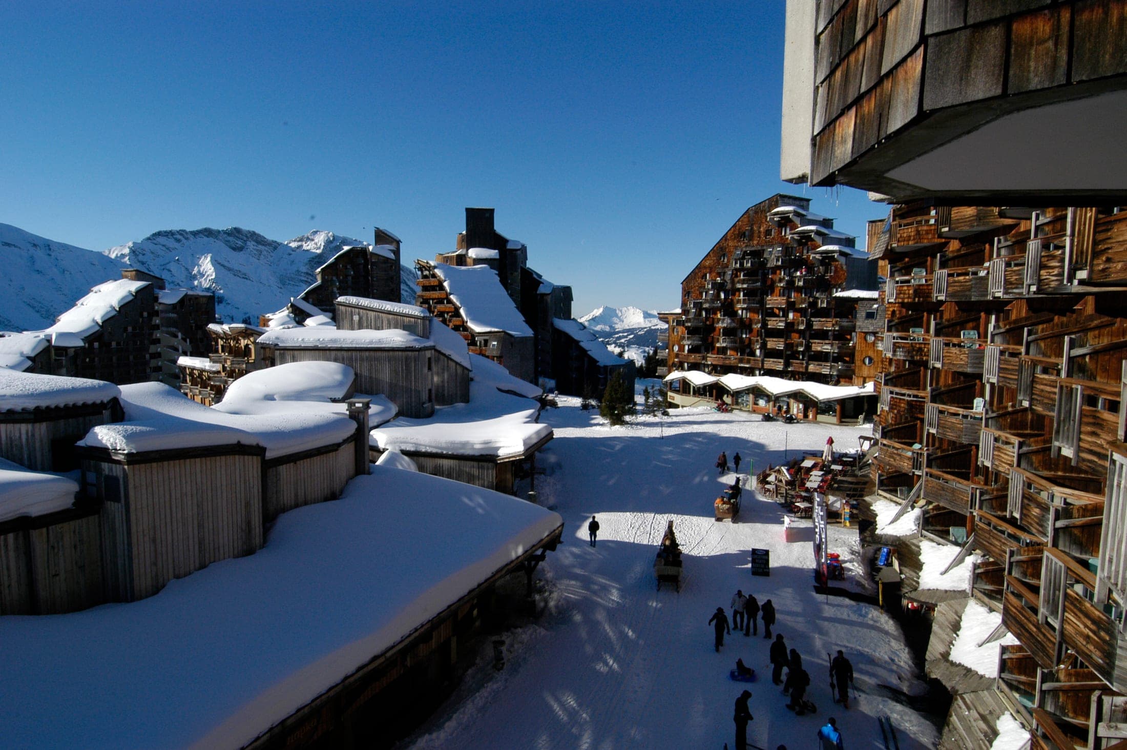 Avoriaz village street in the Portes du Soleil