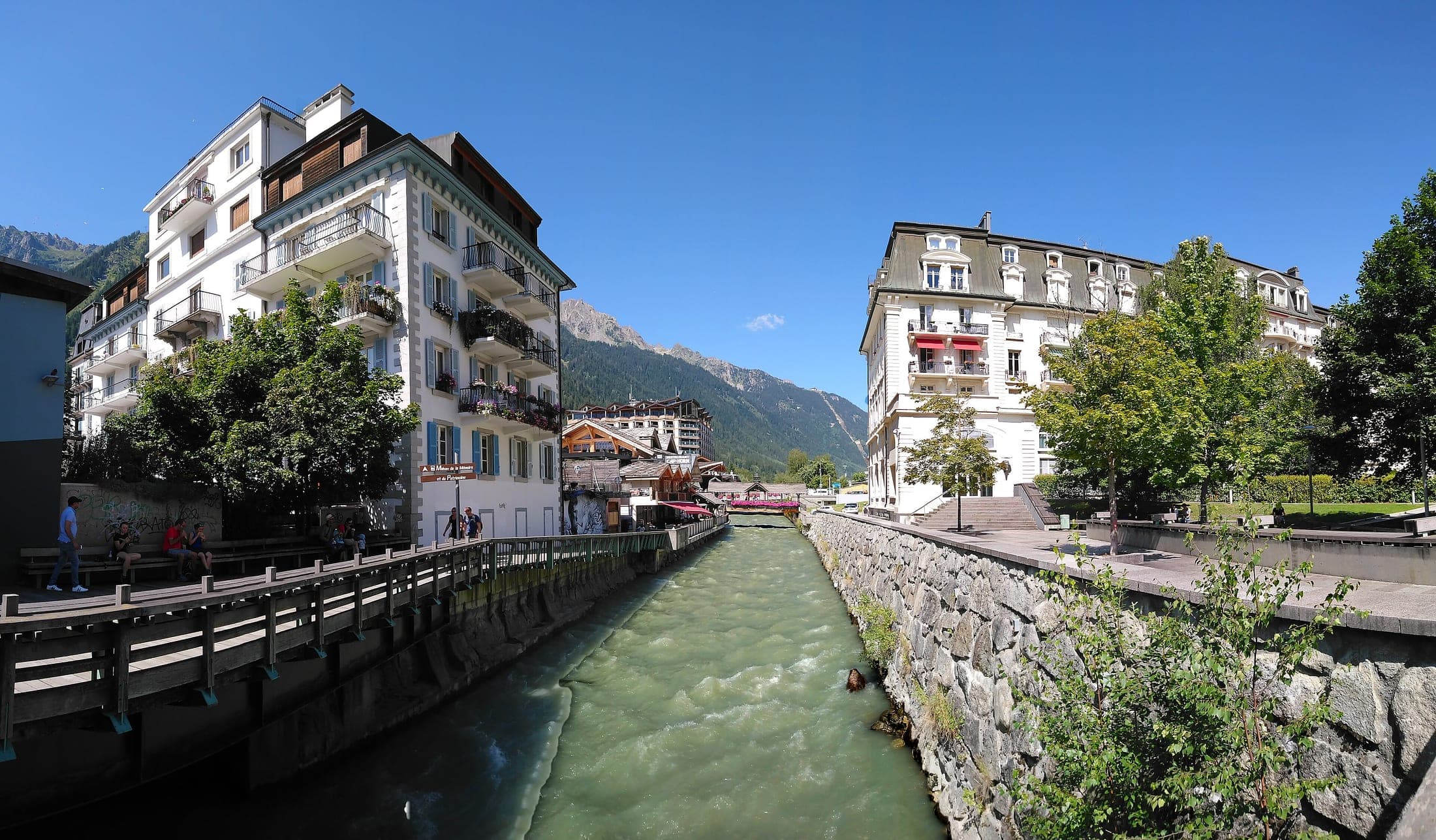 The Arve river running through Chamonix-Mont-Blanc