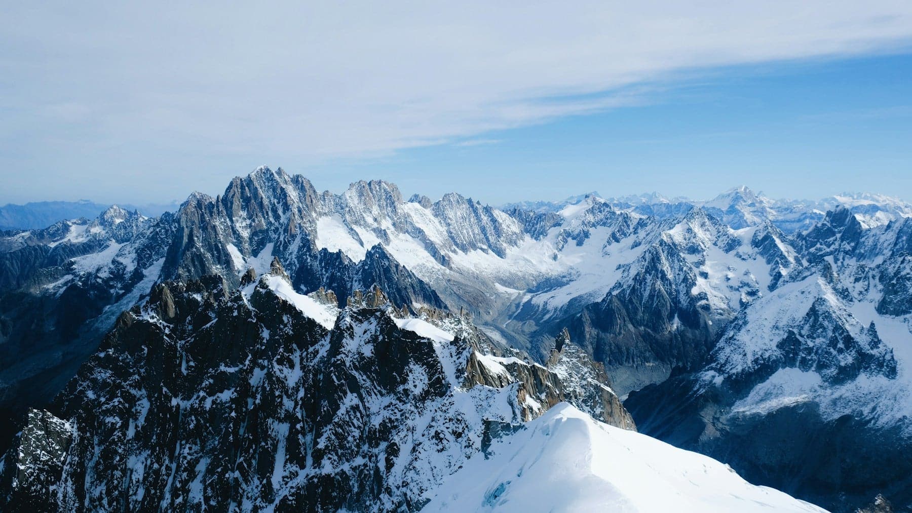 The Aiguille du Midi peak above Chamonix