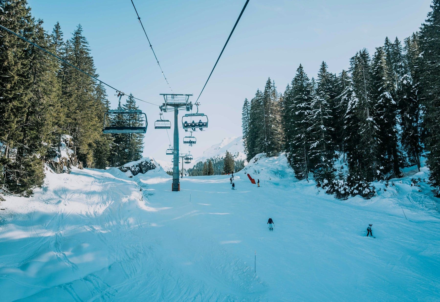 A ski lift above Morzine in the Portes du Soleil