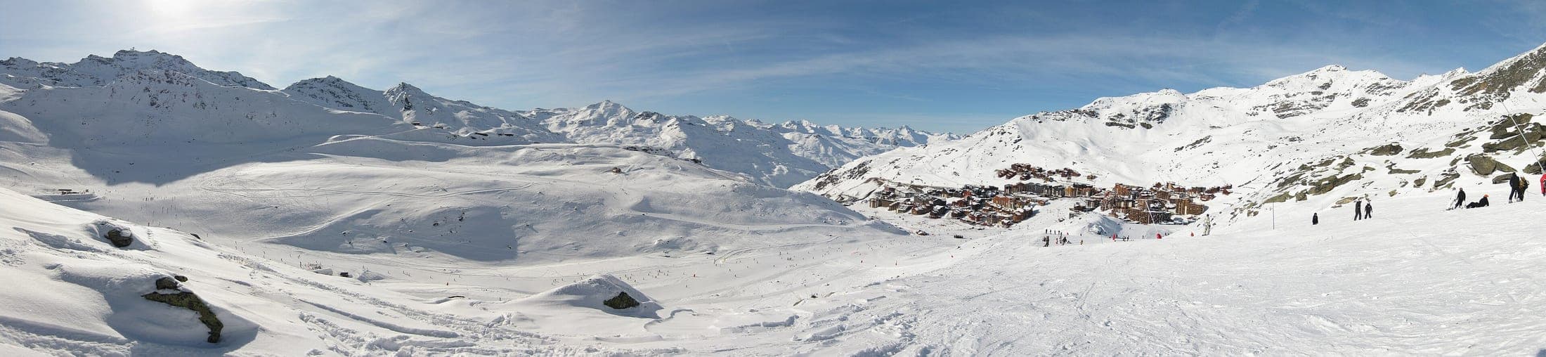 Panoramic view of Val Thorens, the highest ski resort in Europe