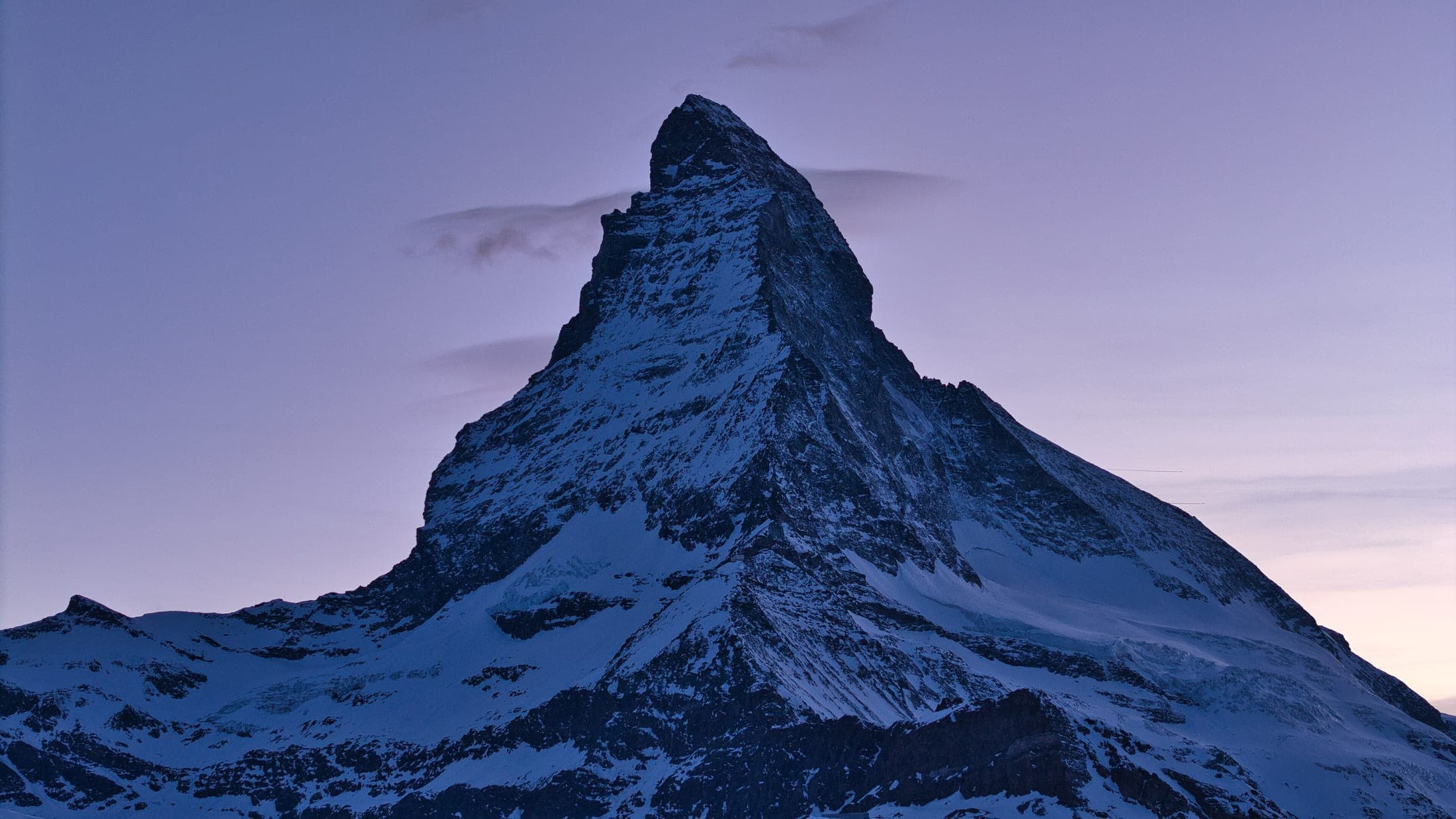 The Matterhorn above Zermatt at sunset