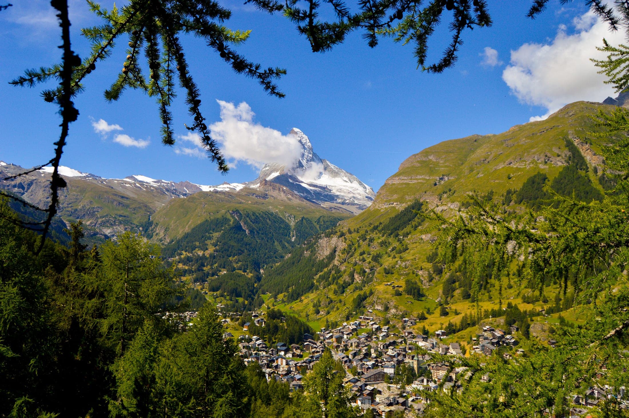 Overlooking Zermatt village in the Mattertal valley